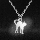 100% Stainless Steel Cute Cat Charm Necklace